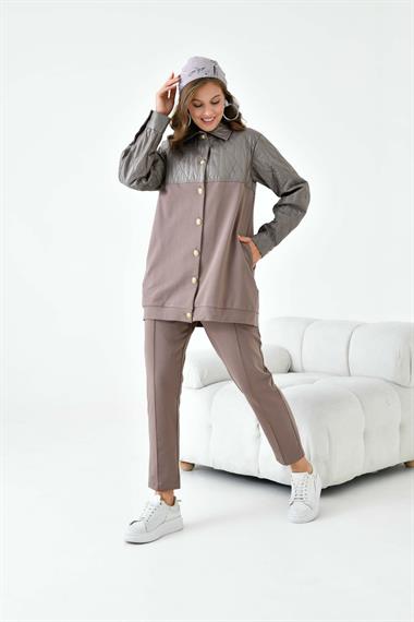 FTZ Women Kadın Capitone Takım  Vizon 30909