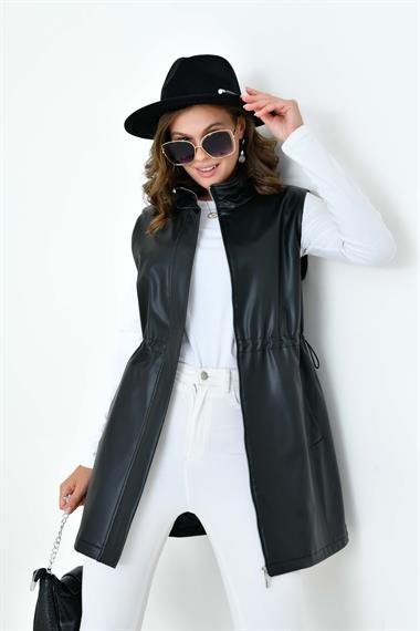 FTZ Women Kadın Deri Yelek  Siyah 30927
