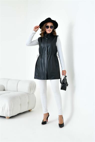 FTZ Women Kadın Deri Yelek  Siyah 30927