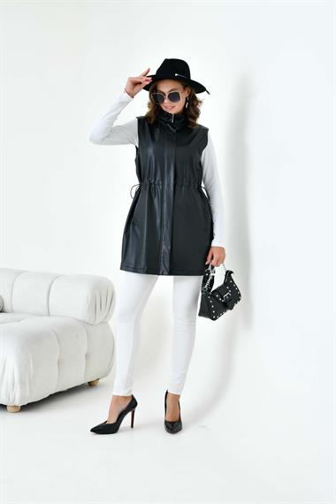 FTZ Women Kadın Deri Yelek  Siyah 30927