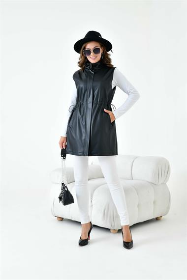 FTZ Women Kadın Deri Yelek  Siyah 30927