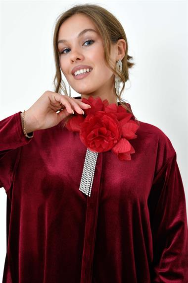 FTZ Women Kadın  Kadife Takım  Bordo 30916