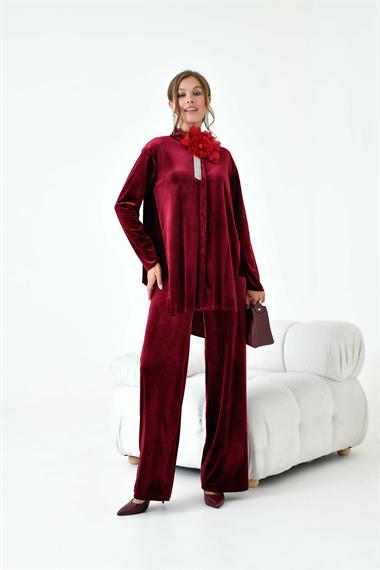 FTZ Women Kadın  Kadife Takım  Bordo 30916