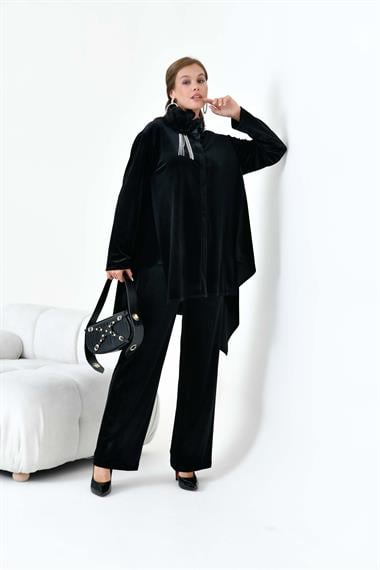 FTZ Women Kadın  Kadife Takım  Siyah 30916