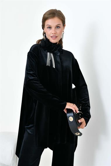 FTZ Women Kadın  Kadife Takım  Siyah 30916