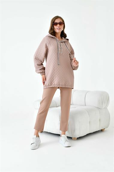 FTZ Women Kadın Kapitone Takım  Camel 30903