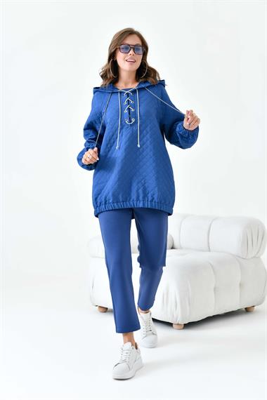 FTZ Women Kadın Kapitone Takım  İndigo 30903