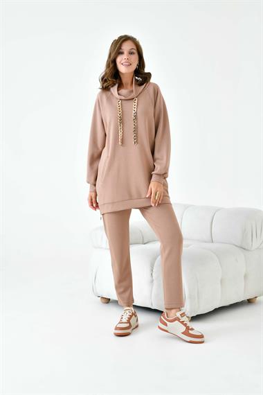 FTZ Women Kadın Zincir Detay Takım  Camel 30907