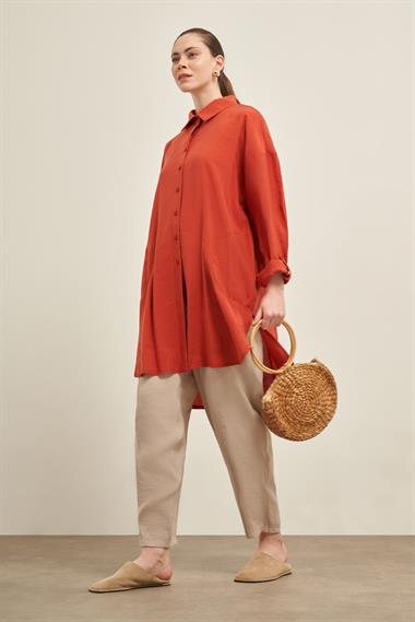 FTZ Women Kadın Cepli Modal Kap  Bakır 31003