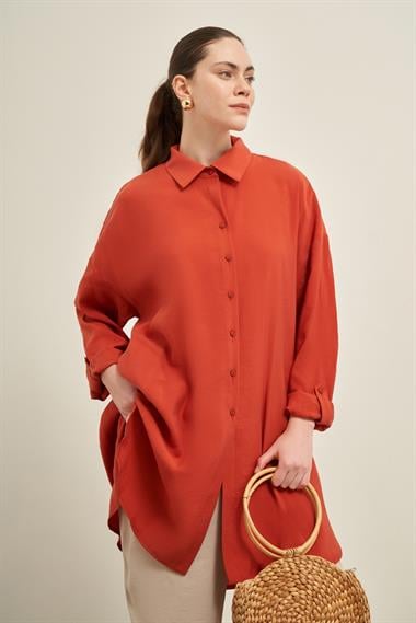 FTZ Women Kadın Cepli Modal Kap  Bakır 31003