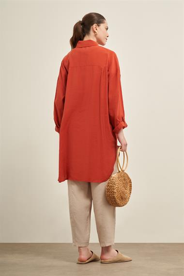 FTZ Women Kadın Cepli Modal Kap  Bakır 31003