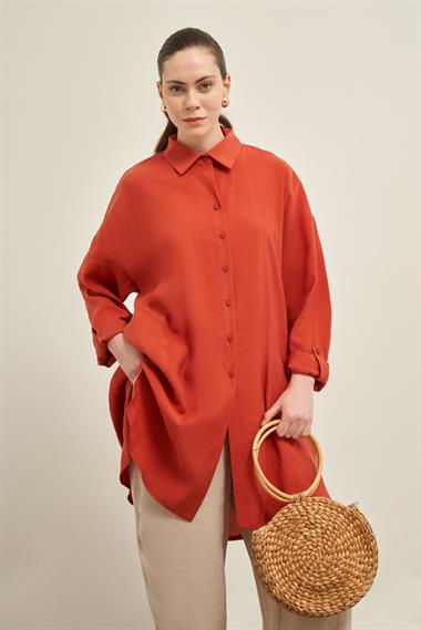 FTZ Women Kadın Cepli Modal Kap  Bakır 31003