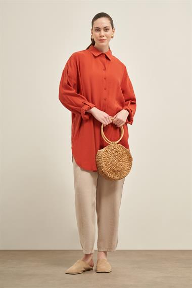 FTZ Women Kadın Cepli Modal Kap  Bakır 31003