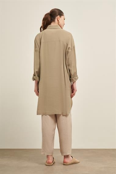 FTZ Women Kadın Cepli Modal Kap  Haki 31003