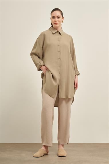 FTZ Women Kadın Cepli Modal Kap  Haki 31003