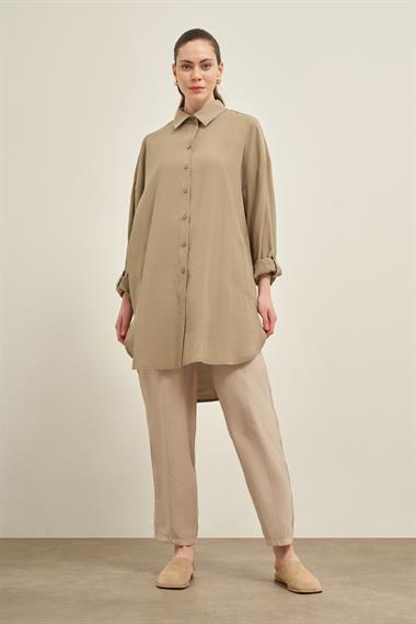 FTZ Women Kadın Cepli Modal Kap  Haki 31003