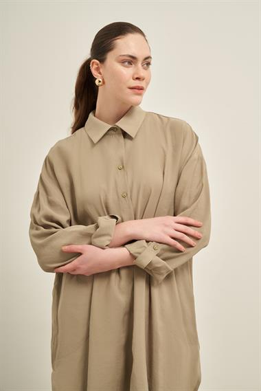 FTZ Women Kadın Cepli Modal Kap  Haki 31003