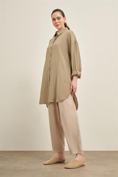 FTZ Women Kadın Cepli Modal Kap  Haki 31003