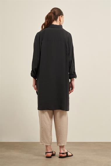 FTZ Women Kadın Cepli Modal Kap  Siyah 31003