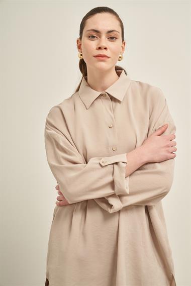 FTZ Women Kadın Cepli Modal Kap  Taş 31003