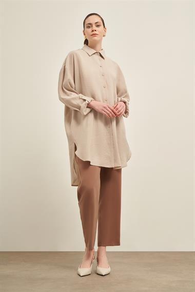 FTZ Women Kadın Cepli Modal Kap  Taş 31003