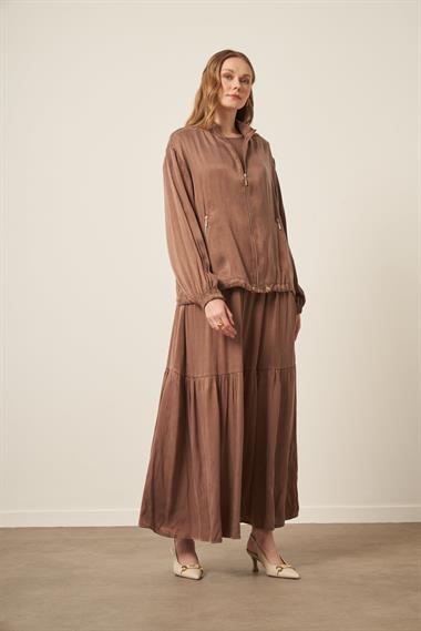 FTZ Women Kadın Cupra Elbiseli Takım  Kahve 31067