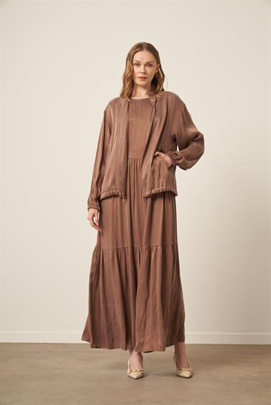 FTZ Women Kadın Cupra Elbiseli Takım  Kahve 31067