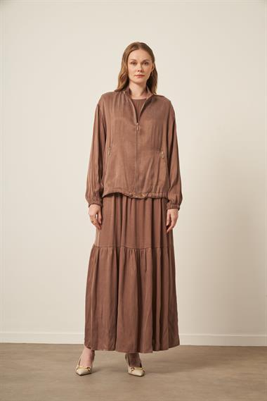 FTZ Women Kadın Cupra Elbiseli Takım  Kahve 31067