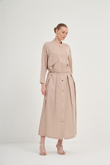 FTZ Women Kadın Etekli Tansel Takım  Beige 31008