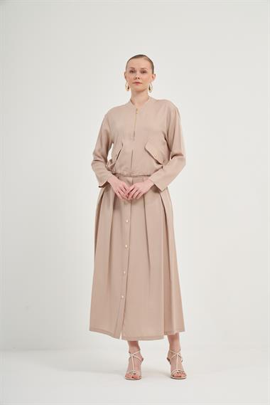 FTZ Women Kadın Etekli Tansel Takım  Beige 31008