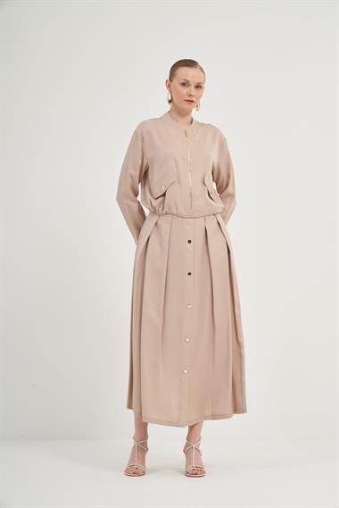 FTZ Women Kadın Etekli Tansel Takım  Beige 31008