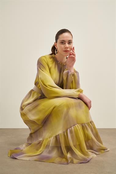 FTZ Women Kadın İpek Saten Elbise  Asit 31039