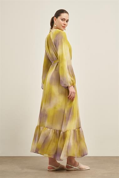 FTZ Women Kadın İpek Saten Elbise  Asit 31039