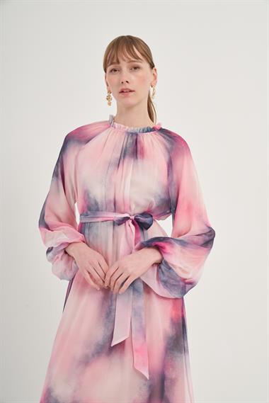 FTZ Women Kadın İpek Saten Elbise  Pembe 31039