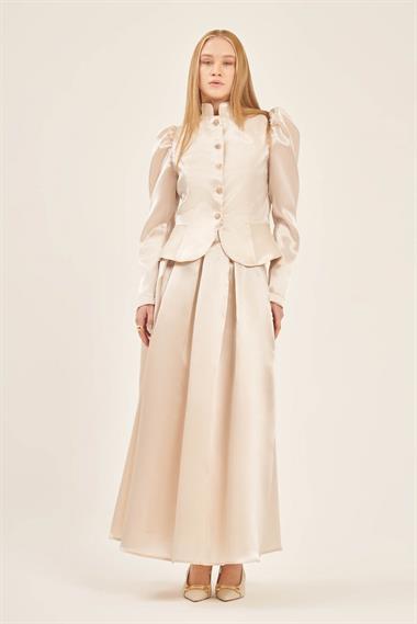 FTZ Women Kadın Abiye Takım  Beige 31126