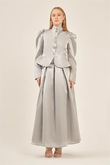 FTZ Women Kadın Abiye Takım  Gri 31126