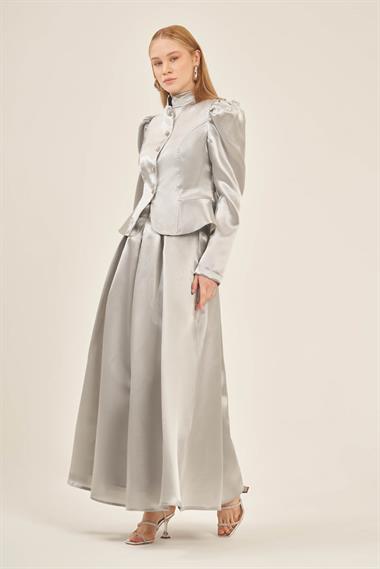 FTZ Women Kadın Abiye Takım  Gri 31126