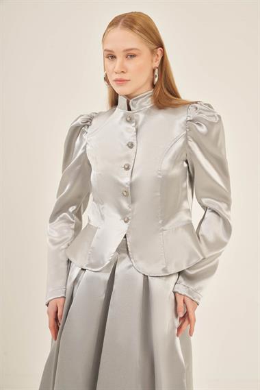 FTZ Women Kadın Abiye Takım  Gri 31126