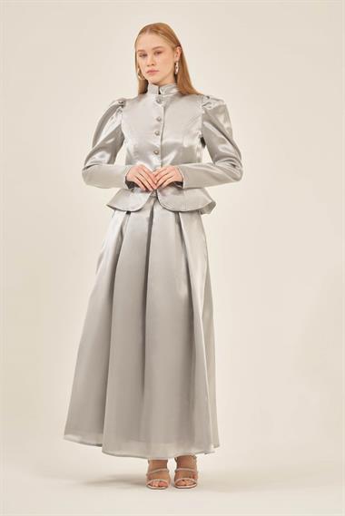 FTZ Women Kadın Abiye Takım  Gri 31126