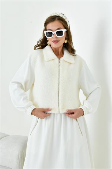 FTZ Women Kadın Angora Etekli Takım  Ekru 30986