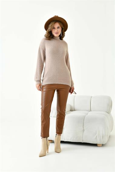 FTZ Women Kadın Basic Kazak  A. Vizon 20878