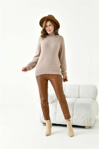 FTZ Women Kadın Basic Kazak  A. Vizon 20878