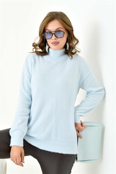 FTZ Women Kadın Basic Kazak  Bebe Mavi 20878