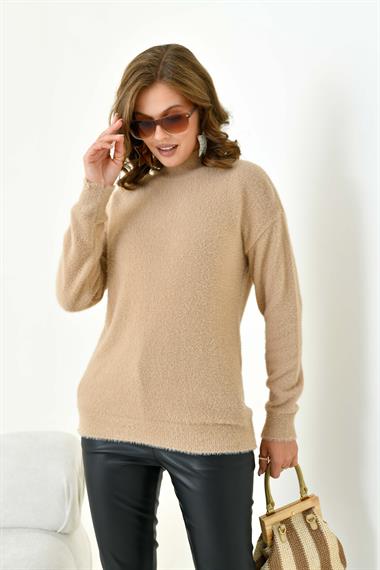 FTZ Women Kadın Basic Kazak  Bej 20878