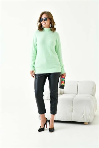 FTZ Women Kadın Basic Kazak  Fıstık Yeşili 20878