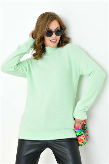 FTZ Women Kadın Basic Kazak  Fıstık Yeşili 20878