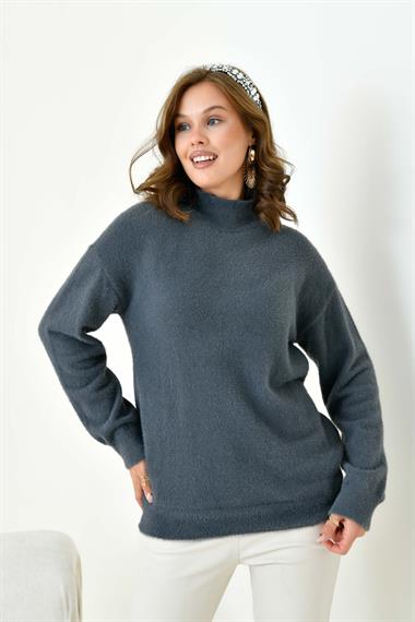 FTZ Women Kadın Basic Kazak  Füme 20878