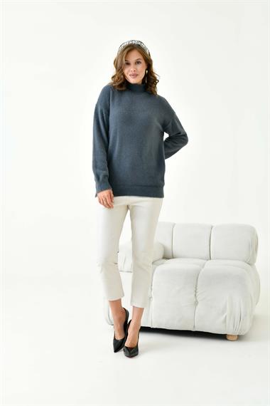 FTZ Women Kadın Basic Kazak  Füme 20878