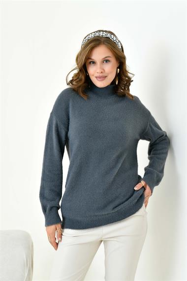 FTZ Women Kadın Basic Kazak  Füme 20878