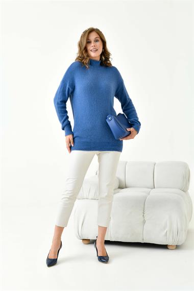 FTZ Women Kadın Basic Kazak  İndigo 20878